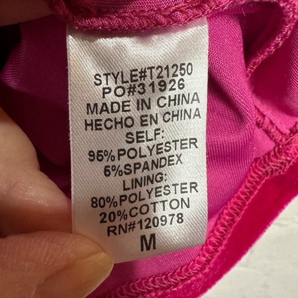 Entro Pink Velour Oversized Short Puff Sleeve V-neck Blouse Women’s M - Picture 4 of 6